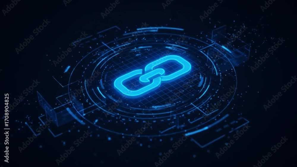 Wall mural dynamic digital link network visualization pulsing with futuristic data flow and connectivity