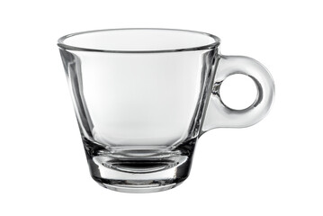 Empty glass coffee cup isolated