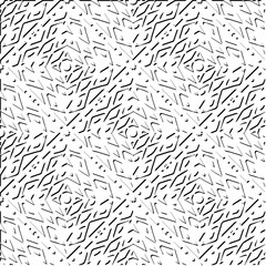 3d relief tiles. Vector pattern with symmetrical elements . Modern stylish abstract texture. Repeating tiles from striped elements. Black and white pattern.