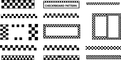 Checkerboard pattern borders icon vector set. Checkerboard Pattern illustration sign collection. Checkerboard symbol.
