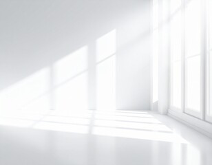Obraz premium Minimalist Bright Empty Interior Room with Light and Shadow Architecture