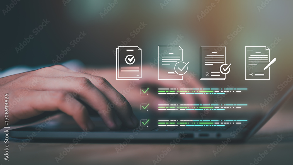 Poster digital document management with online verification, approval process, electronic signatures, and w