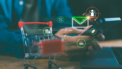 E-commerce email marketing with promotional notifications, sale alerts, and customer targeting....