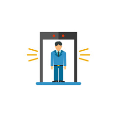 Security Scanner with Man, Metal Detector for Airport or Courthouse