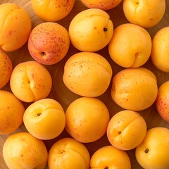 Fresh apricots on a wooden surface