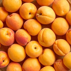 Fresh apricots on a wooden tray