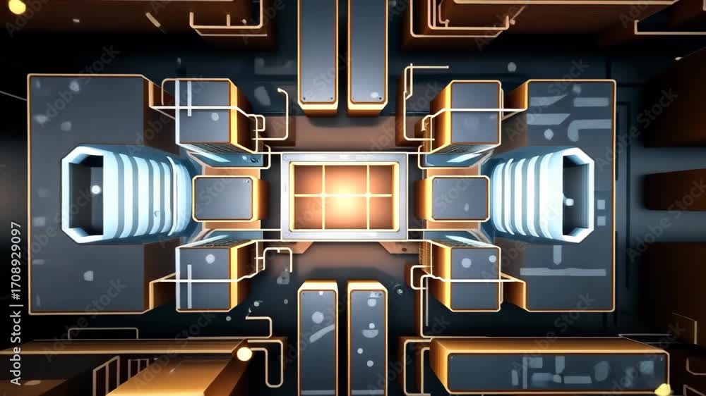 Poster the heart of innovation: a visually arresting top-down perspective showcases the intricate complexit