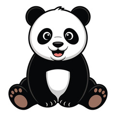 Obraz premium Adorable panda bear cartoon illustration, a charming addition to childrens books, greeting cards, and educational resources