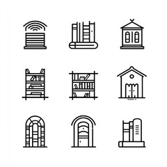 Obraz premium Library icons collection