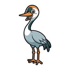 Obraz premium Delightful cartoon crane, showcasing its elegant long neck, beak, and graceful posture, perfect for naturethemed illustrations