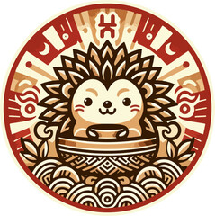icon_logo_symbol_Adorable_Hedgehog_Illustration_in_Cartoon_Vector_Style
