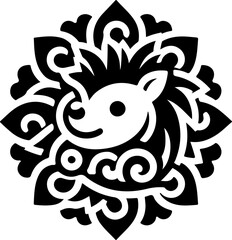 icon_logo_symbol_Cute_Cartoon_Hedgehog_Character_with_Red_Circle_Background