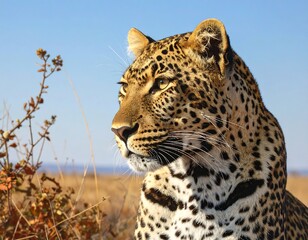 Fototapeta premium Leopard in Profile View