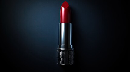 Elegant red lipstick on dark background showcasing beauty and sophistication