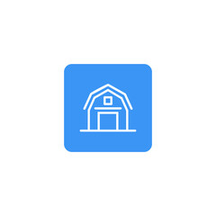 barn icon or barn button sign vector isolated. Best barn icon for apps, websites, or about agricultural product design.
