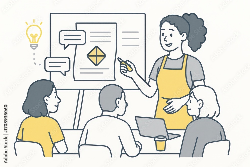 Poster engaging team collaboration in modern workspace focused on innovative ideas and effective communicat