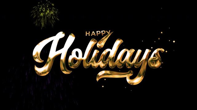 Happy Holiday Animation: Festive Lettering, 4K Motion Graphics
