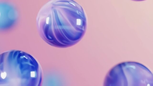 Abstract spheres of swirling, iridescent, pastel colors - Powered by Adobe