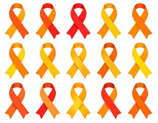 Colorful awareness ribbons