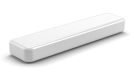 Minimalist presentation of a single white rectangular object in studio lighting condition