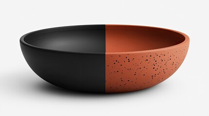 Modern Two-Toned Ceramic Bowl, A Stylish Contrast for Interior Decor and Tableware Presentation