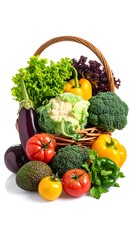 Colorful basket of fresh produce