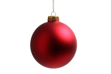 A red ornament hanging from a string
