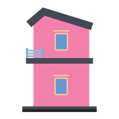 Pink house icon illustration