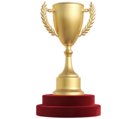 A transparent cup gold trophy. gold cup with laurel. gold cup with laurel wreath.  Golden trophy displayed on a velvet podium under dramatic spotlight, symbolizing achievement and excellence. - 1