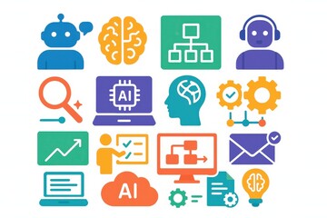 Innovative concepts illustrating artificial intelligence integration in business strategy showcasing data analytics automation machine learning frameworks and cognitive computing applications in