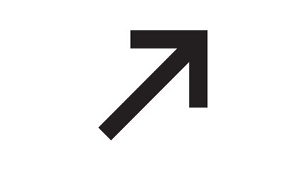 Dark gray arrow pointing upwards and to the right against a solid black background.