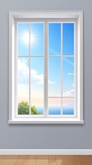 Room with a view from a window