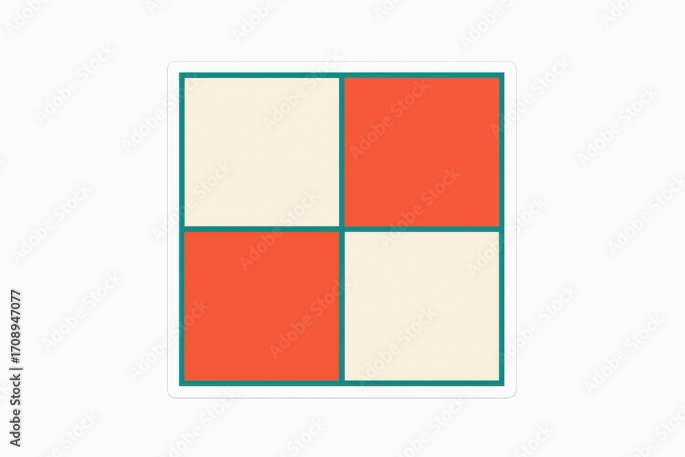 Poster abstract composition featuring geometric shapes in contrasting colors creating a modern visual exper