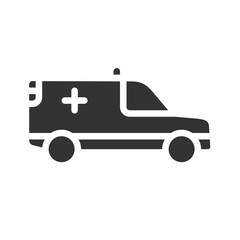 ambulance icon solid glyph , car, automobile 