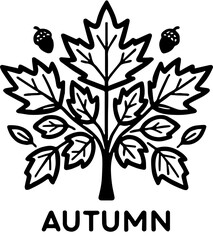 Vector illustration of autumn icon, isolated on white