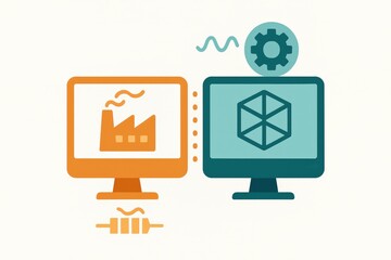 Visualizing the Intersection of Digital Manufacturing and Data-Driven Insights with Computer Graphics Representing Industry Innovations captured with clarity
