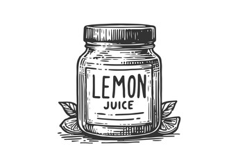 Lemon juice hand drawn vector illustration