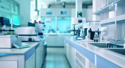 Modern science lab with advanced equipment ready for research and analysis, professional and sterile environment