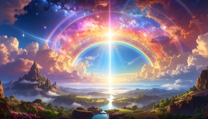 Colorful celestial landscape