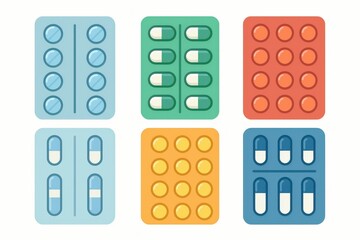Colorful array of medication blister packs showcasing various capsule and tablet designs reflecting the modern pharmaceutical landscape and health management strategies