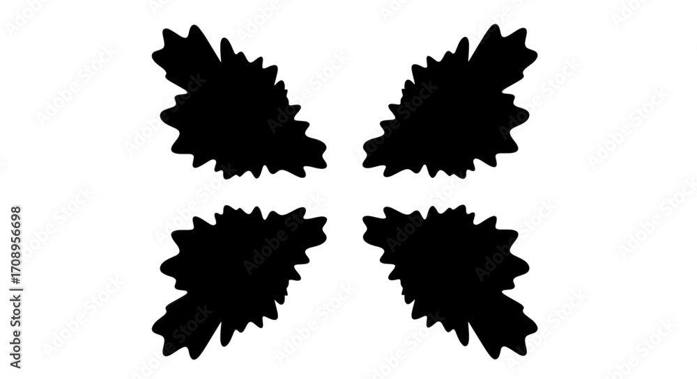 Aufkleber geometric arrangement of four jagged shapes creating a symmetrical design pattern isolated
