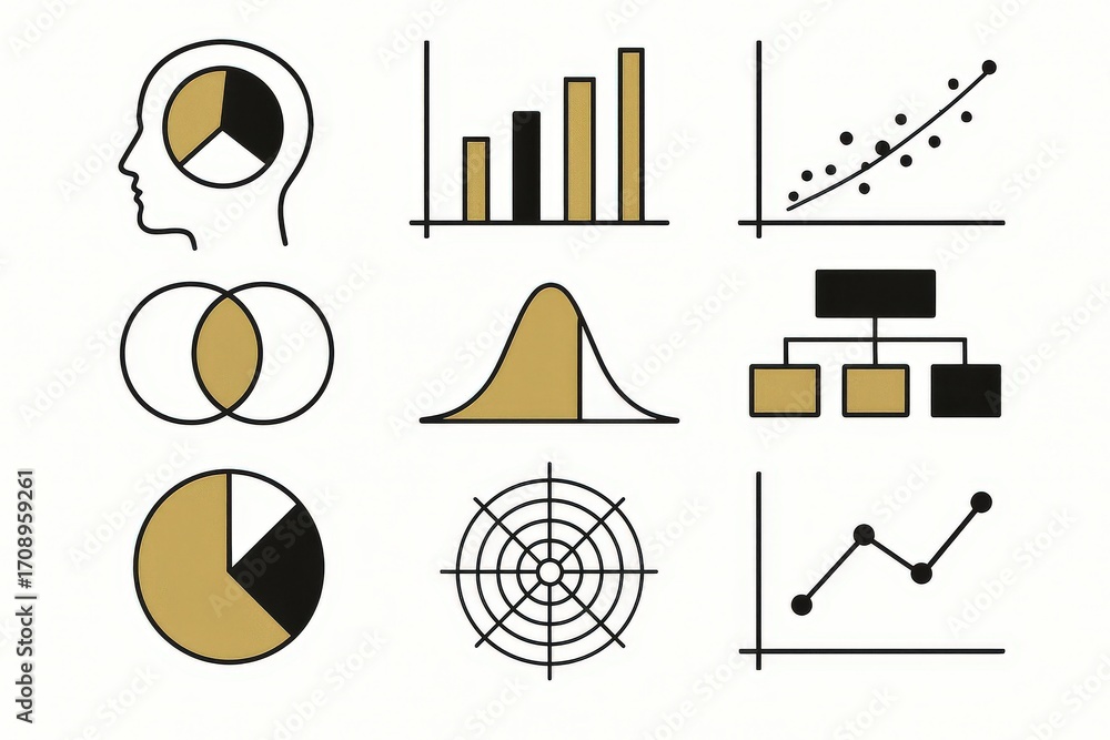 Leinwandbilder visual representation of statistical concepts showcasing data analysis and graphical illustrations i