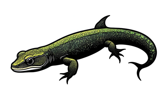 Hellbender silhouette colour vector style with white backgroundd