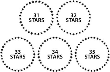 Circle Stars Pattern 31 32 33 34 35 Ring Star Formation Set