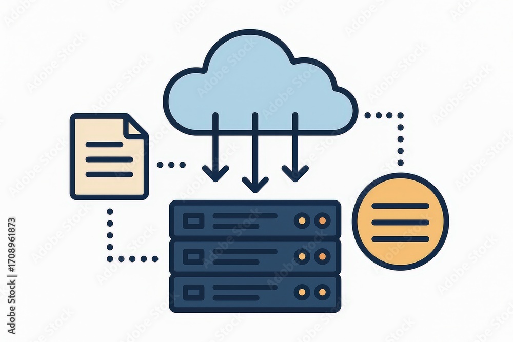 Fototapete innovative cloud computing architecture connected through data streaming showcases seamless integrat