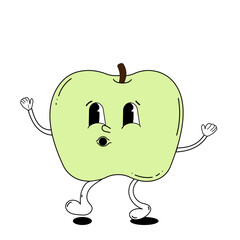 apple retro vector illustration