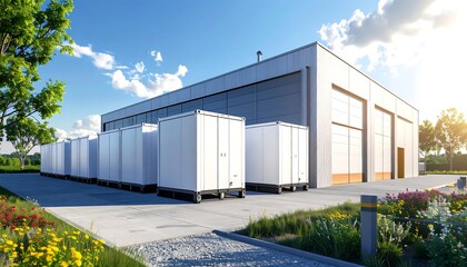 Modern Industrial Facility with Energy Storage.