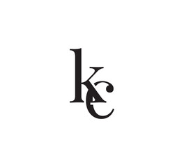 Elegant Serif Monogram Logo with Overlapping Initial Letters &ndash; Vintage and Modern Branding Design kc