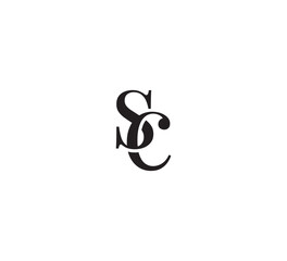 Elegant Serif Monogram Logo with Overlapping Initial Letters – Vintage and Modern Branding Design sc