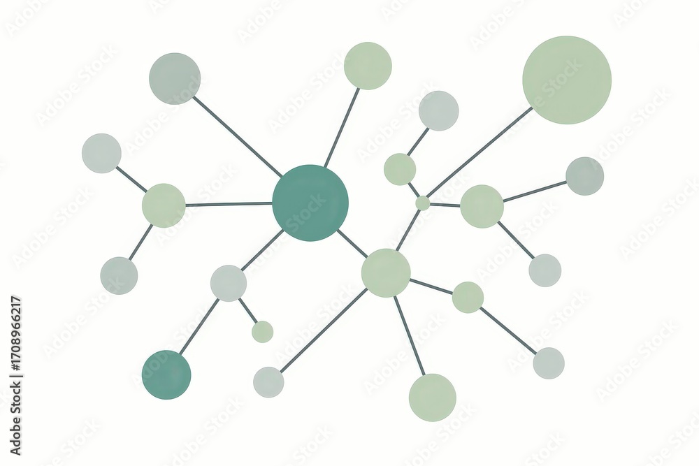 Aufkleber abstract representation of interconnected data points in soft green and blue tones illustrating them